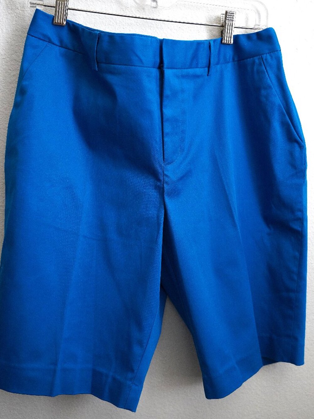 Coldwater Creek Blue Sateen Walking Shorts size 12 NWOTS